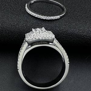 Beautiful Rose Gold Plated Moissanite Lab Grown Diamond <b>Ring</b> <b>Cross</b> Style Engagement Anniversary Jewelry - Product Image 4