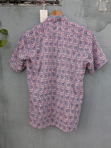 เสื้อเชิ้ตแขนสั้นลายดอกไม้ผ้าฝ้ายสำหรับผู้ชาย คอปกแบบพับได้ สไตล์ฤดูร้อน ระบายอากาศได้ดี ผ้าป๊อปลินทอ - Product Image 6