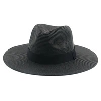 Sombrero de Paja de Ala Ancha, Protección Solar, Color Sólido, Ligero, Transpirable, para Playa, Vacaciones de Verano, Nuevo