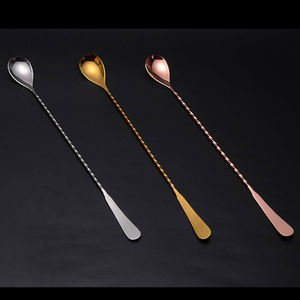 Cuillère à cocktail en acier inoxydable, cuillère à cocktail torsadée, cuillère à mélanger pour barman, cuillère à cocktail en spirale - Product Image 3