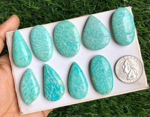 Lot en gros de cabochons en amazonite naturelle – Pierres précieuses en amazonite authentique en vrac pour la fabrication de bijoux, bagues, pendentifs, boucles d'oreilles - Product Image 6