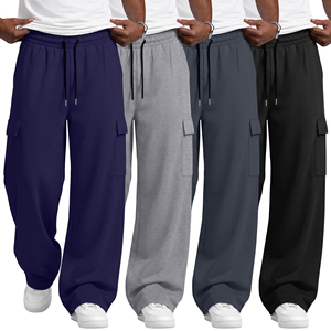 Mens Premium Quality Cargo Sweatpants Soft Fleece Joggers Warm Casual <b>Trousers</b> Comfortable Fit For Winter Daily Wear - Product Image 2