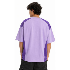 Camiseta de Edición Limitada Morada con Mangas Raglán, Estilo Urbano Oversize, Cuello Redondo, Tejido con Estampado de Letras y Ribete en Contraste, Camiseta con Relieve - Product Image 3