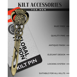 Al por mayor Pin de kilt celta antiguo de cardo escocés de alta calidad, accesorios tradicionales, OEM ODM personalizado - Product Image 4