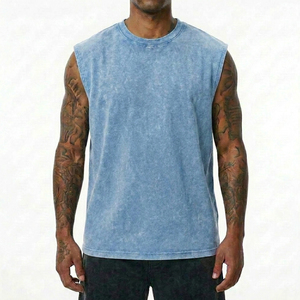 Camiseta sin mangas de alta gama con lavado mineral, etiqueta tejida personalizada y bajo MOQ, suministro de Sialkot - Product Image 4