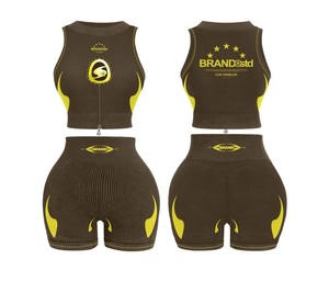 Conjunto de 2 Piezas con Logotipo Personalizado, Transpirable, Top Corto y Pantalones Cortos, Conjunto de Ropa Deportiva para Mujer, Verano 2026 - Product Image 6