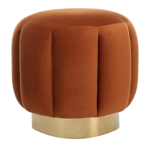 Hot Selling Stylish Modern Interior Tufted Velvet Upholstery Amazing Vanity Stool <b>Footrest</b> Pouf Ottoman for Bedroom Apartment - Product Image 5