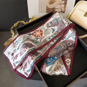 Écharpe en soie fine tendance pour femme, rubans à cheveux à lettres, bandeaux, bandana, foulard pour sac, bracelet de poignet, foulard, cravates - Product Image 2