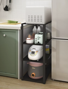 Single Tier Modern Stackable Adjustable Kitchen Appliance <b>Storage</b> Rack Floor Standing <b>Microwave</b> Oven Cooker Organizer Shelf - Product Image 3