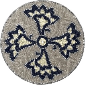 Artistic <b>Beaded</b> Embroidery <b>Placemats</b> Home Decoration Vintage Style Seed Beads Embroidered Table <b>Placemats</b> - Product Image 2