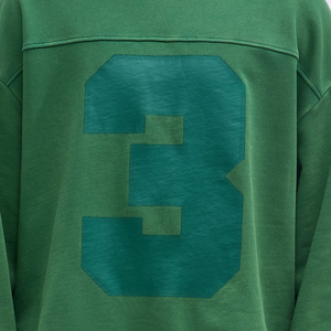 เสื้อสเวตเชิ้ตคอกลมสีเขียวขนาดใหญ่พิมพ์ลายสไตล์วินเทจสำหรับผู้ชาย เสื้อพูลโอเวอร์สำหรับใส่ในฤดูใบไม้ร่วง ผลิตจากผ้าฝ้ายเฟรนช์เทอร์รี่ แขนยาว - Product Image 4