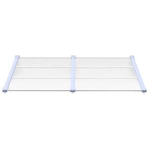 Auvent de porte gris et transparent en polycarbonate ABS et aluminium pour garages, abris de voiture et auvents - Product Image 3