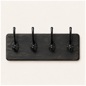 Heavy Duty <b>Wall</b> <b>Mounted</b> Coat Rack With 5 Triple Hooks Solid Wood Base Rustic Farmhouse <b>Clothes</b> Hanger For Entryway Organization - Product Image 3