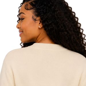 Cardigan universitaire pour femme, couleur crème, boutonné sur le devant, en maille, style veste à lettres, décontracté, mode preppy, vêtement d'extérieur, vente en gros - Product Image 6