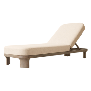Chaise longue sculpturale durable en teck, minimaliste, avec dossier réglable, pour extérieur, mobilier moderne pour patio, villa, resort - Product Image 3