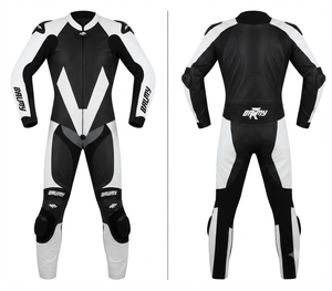 Traje de Carreras Personalizado para Hombre en Cuero Vacuno/Canguro, Mono de Una Pieza con Armadura de Nivel 2 CE, Hecho a Medida, Protección OEM - Product Image 1