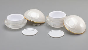 맞춤형 빈 크리에이 티브 라운드 그릇 모양의 스킨 케어 크림 항아리 럭셔리 30g 50g 골든 칼라와 아크릴 화장품 항아리 - Product Image 5