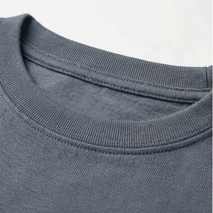 T-shirt 2-en-1 surdimensionné à manches longues pour homme, 100 % coton, couleur personnalisée, style vintage, double couche, mode été - Product Image 4