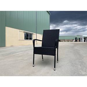Fauteuil de salle à manger en rotin extérieur empilable avec pieds en métal pour jardin, patio ou restaurant - Product Image 4
