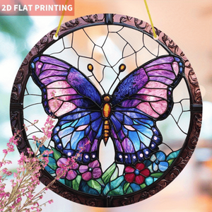 Attrape-soleil en acrylique transparent CIFbuy, motif floral papillon violet haute définition, décoration élégante, attrape-soleil en cristal - Product Image 3