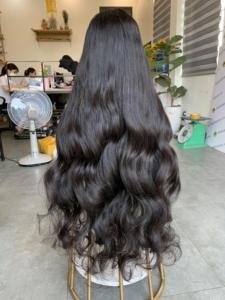 Peluca ondulada Extensión de cabello de un solo donante Precio al por mayor Color Encaje oscuro Encaje HD. Encaje suizo Transparente - Product Image 4