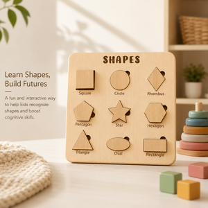 Rompecabezas de Madera de Lujo con Formas para el Aprendizaje y la Educación Temprana de los Niños |   Juguete de Clasificación de Formas Inspirado en Montessori con Corte Láser - Product Image 2