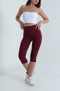 Leggings de yoga unis pour femme, taille haute, longueur cheville, sans couture, simples, élastiques, respirants, écologiques, séchage rapide, pour l'entraînement - Product Image 4