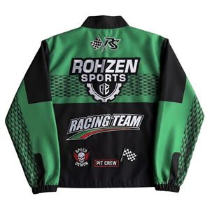 Custom Unisex Racing Motorcycle <b>Bomber</b> <b>Jacket</b> Full Zip Windbreaker % Cotton <b>Summer</b> Embroidered Logo Streetwear Motorsport - Product Image 2