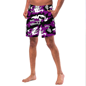 Shorts de sport pour hommes 2026, shorts de course avec poches, shorts en mesh imprimés sur mesure, shorts camouflage violets pour hommes - Product Image 2