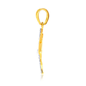 Colgante de oro de lujo inspirado en un ancla con diamantes cultivados en laboratorio de corte brillante redondo y detalles pavé para mujer - Product Image 3