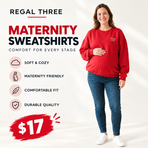 Sweat-shirts de maternité pour femmes, col rond, épaules tombantes, en polaire, pull décontracté imprimé, haut de grossesse confortable - Product Image 1