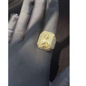Bague unisexe hip-hop en or 9K 10K 14K 18K avec diamant naturel rond brillant certifié IGI, 0,50 gramme, pureté D, couleur blanche - Product Image 4