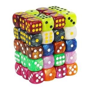 HANDMADE RESIN PATTERN ECO-friendly Portable 6 Sided Acrylic Round Corner Standard Game D6 <b>Dice</b> for Yahtzee Game - Product Image 1