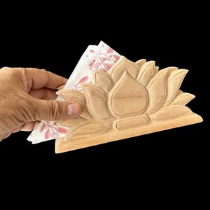 Porte-serviettes en bois durable, support de serviettes en bois, organisateur de mouchoirs de comptoir, accessoire de table rustique style ferme pour la maison - Product Image 4