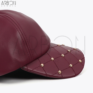Stylish Custom Made Good Supplier New Arrival Trendy Durable Lightweight OEM ODM Service Premium Synthetic Leather Fashion Caps - Product Image 6