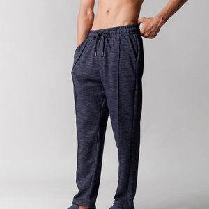 Pantalones deportivos de cintura elástica para hombre, color azul oscuro, con cordón y bolsillos laterales, informales, transpirables, de punto, para otoño - Product Image 6
