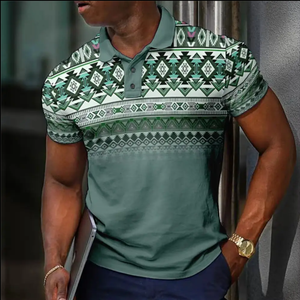 Men's Ethnic Tribal Pattern Polo <b>T</b> <b>Shirt</b> Short Sleeve Classic <b>Collar</b> Casual Fashion Comfortable Daily Wear <b>T</b> <b>Shirt</b> - Product Image 4