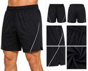 Pantalones Cortos Deportivos Negros para Hombre, de Secado Rápido, con Cordón en la Cintura, Largo Medio, con Bolsillos, Ropa Deportiva - Product Image 1