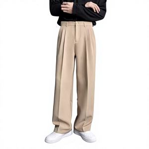 Premium <b>Men's</b> Slim Fit Suit Pants <b>Men's</b> Summer Casual Suit Pants High End Flowing Fit Straight Leg Polyester <b>White</b> <b>Trousers</b>-<b>Men</b> - Product Image 4