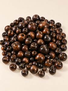 Cuentas Redondas de Madera Natural Orgánica con Patrón de Rayas, Cuentas Espaciadoras Sueltas para Hacer Joyería DIY, Cuentas de Madera para Manualidades - Product Image 5