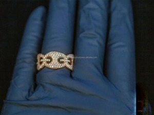 Anillo de compromiso de moissanita auténtica con incrustaciones, joyería hip hop, anillo de moissanita con incrustaciones de diamantes para hombres, regalos de aniversario - Product Image 3