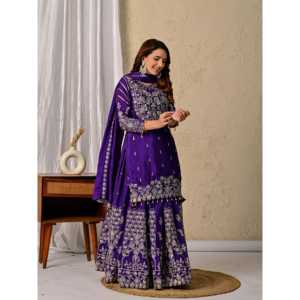 Designer Women's Party <b>Suit</b> Set with Beautiful Dupatta Top-Bottom Outfit - Product Image 3