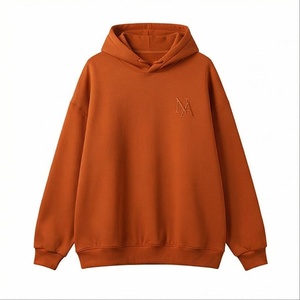 Sudadera con Capucha Extra Grande para Hombre, Color Óxido, Logotipo M Bordado, Sudadera Informal de Forro Polar para Otoño - Product Image 1