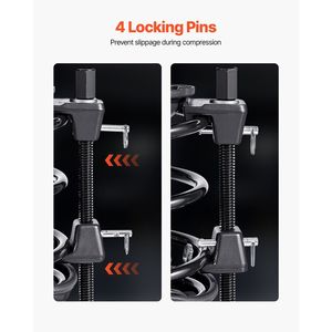Lot de 2 compresseurs de ressorts hélicoïdaux robustes pour réparation automobile, portée 10,4 pouces, compatibles avec les compresseurs de ressorts de suspension de 0,86 pouce - Product Image 4