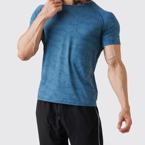 T-shirts de sport respirants pour hommes, à manches courtes, extensibles, de haute qualité, personnalisables, T-shirts de compression pour la gym - Product Image 5