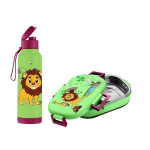 Fiambrera con calentador para niños para la escuela Tiffin Box Metal pulido con botella - Product Image 1