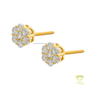 Boucles d'oreilles de luxe en moissanite et diamants, en argent sterling 925 plaqué or, bijoux étincelants pour hommes et femmes - Product Image 3
