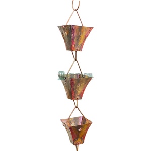 Cobre Natural terminado cobre lluvia longitud de cadena 3ft 6.5ft 8,5 ft venta al por mayor hecho a mano indio exportador - Product Image 1