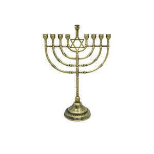 Menorah de latón para velas y aceite, decorativa y religiosa, de 15 pulgadas de alto, lámpara de 7 ramas, menorah resistente para el hogar, bodas y fiestas. - Product Image 3