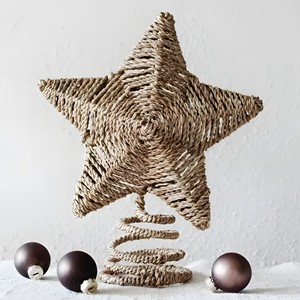 Star <b>topper</b> for outdoor indoor <b>christmas</b> <b>trees</b> decoration hand-weave seagrass <b>tree</b> <b>toppers</b> - Product Image 1